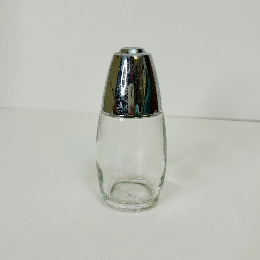 Vintage Gemco Clear Glass Salt Pepper Shaker With Silver Plastic Top Replacement